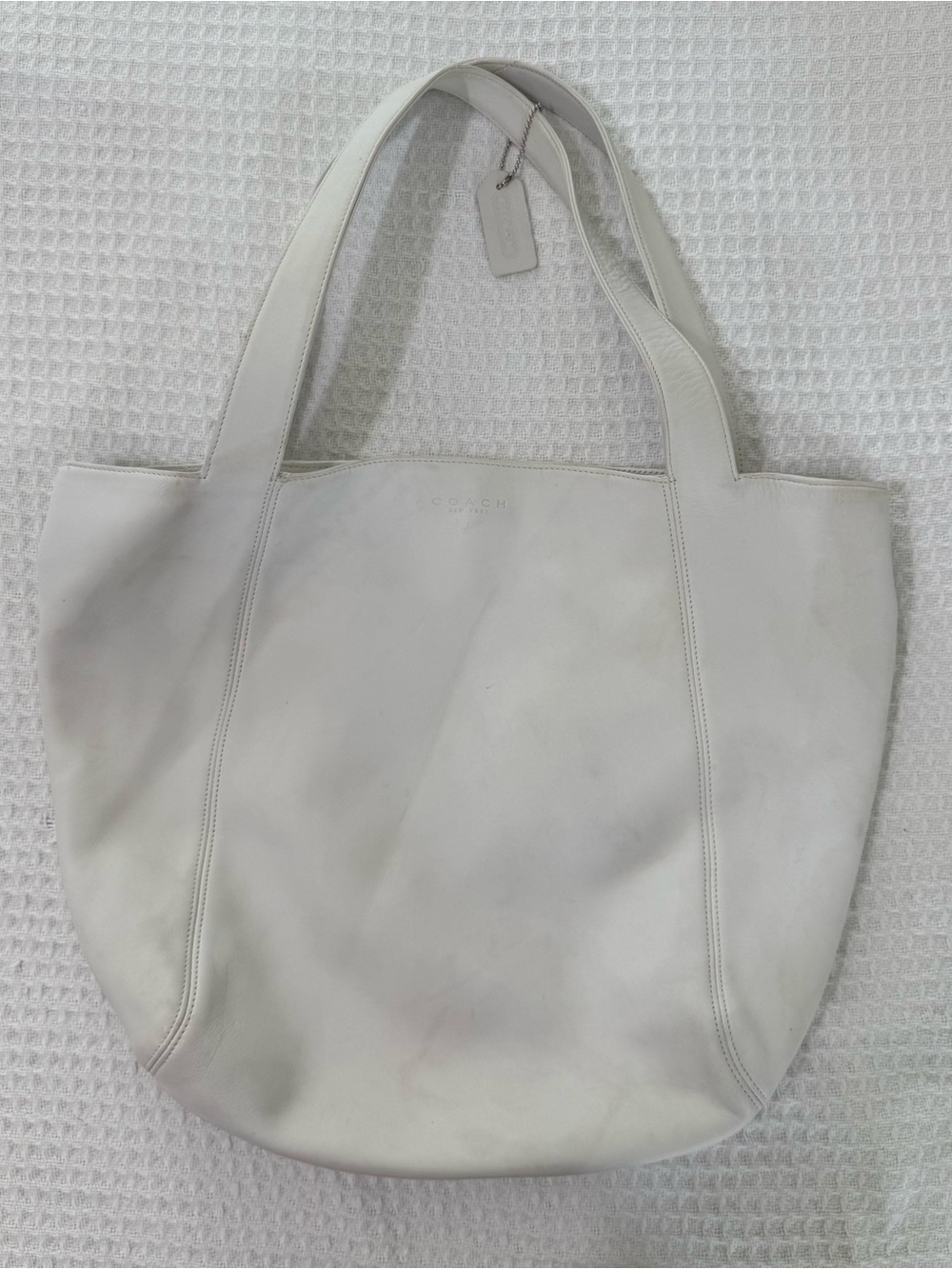 Coach White Leather Tote Bag | Large Shoulder Bag | Genuine Leather - Picture 6 of 10